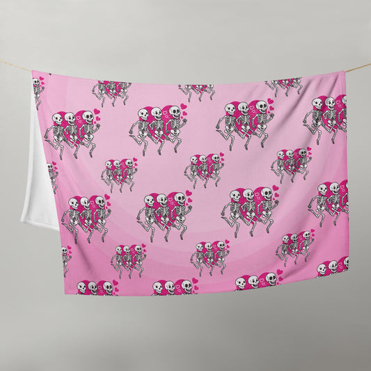 Skeleton Runner Valentine's Day Blanket