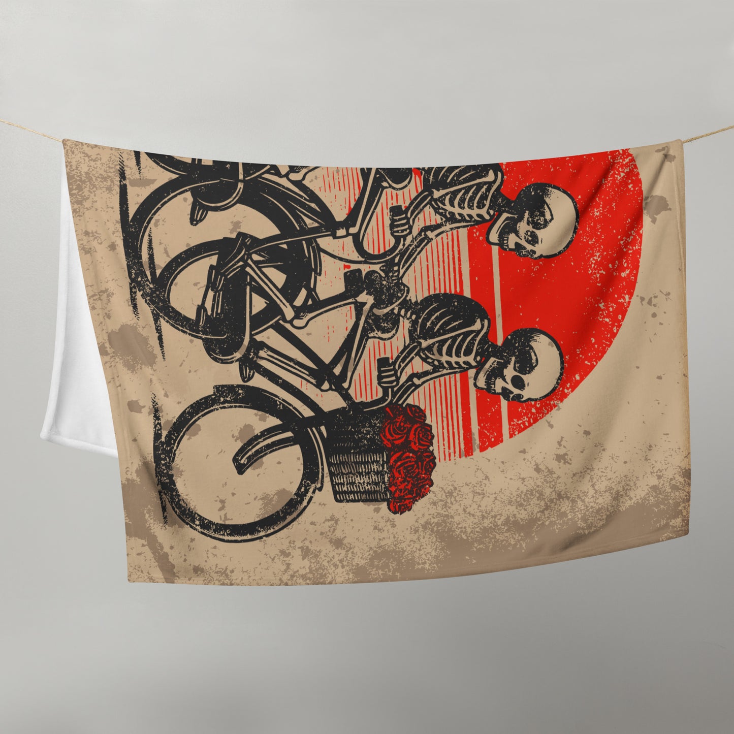 Vintage Cycling Blanket - Skeletons Sunset Ride