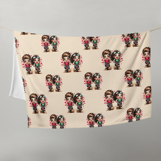 Cycling Lovers Blanket for Valentine's Day