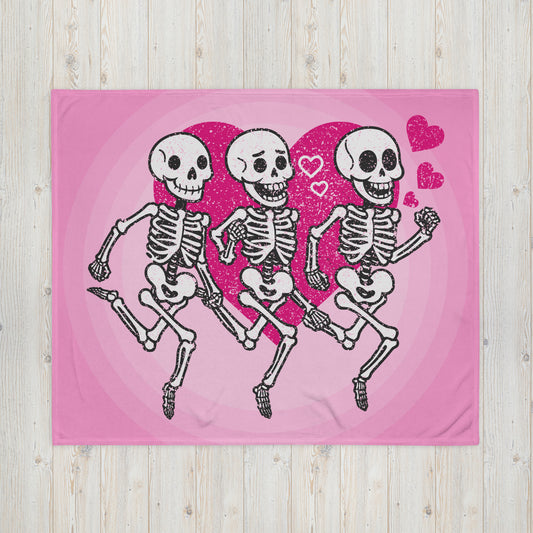 Skeletons Love Blanket for Valentine's Day