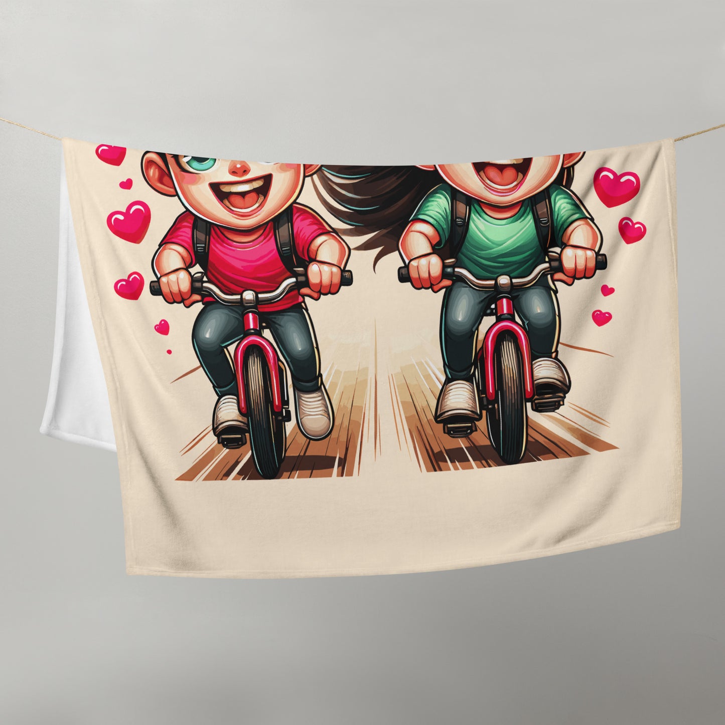 Cycling Blanket Gift for Her, Cute Couple Riding