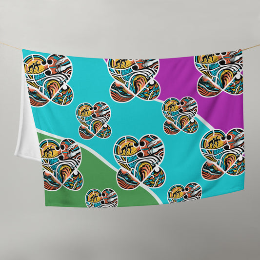 Triathlon Emblem Logo Blanket