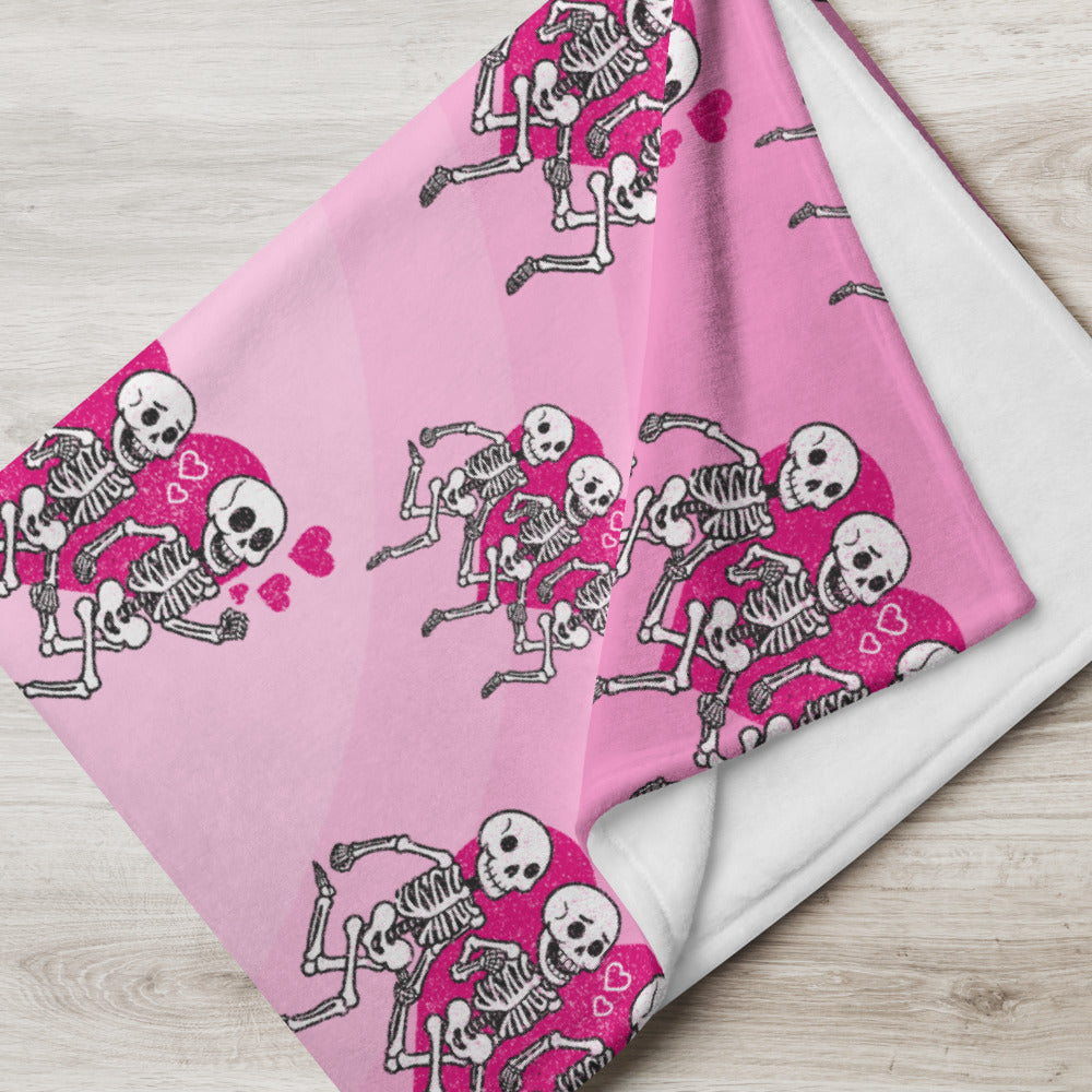 Skeleton Runner Valentine's Day Blanket